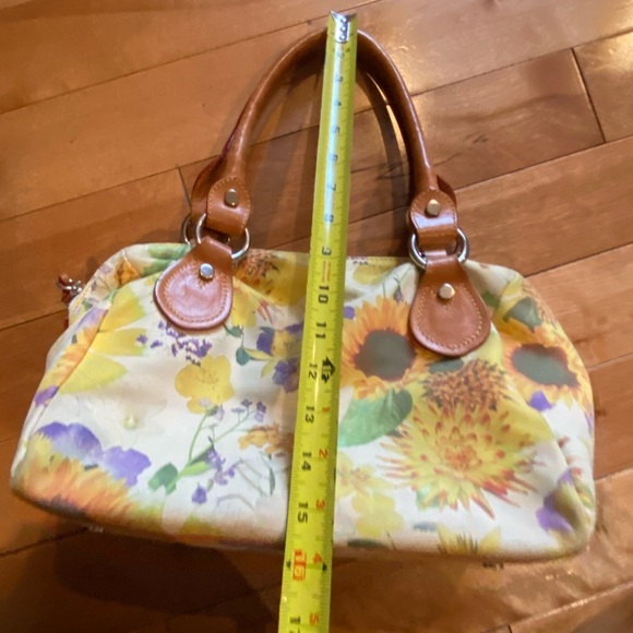 Cavalcanti Floral Leather Mix Italian Shoulder Bag - Picture 10 of 14